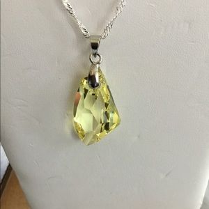 Swarovski crystal yellow necklace